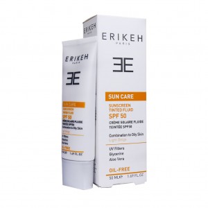 فلوئید ضد آفتاب SPF50 اریکه مناسب پوست چرب و مختلط 50 میلی لیتر(بژ روشن)