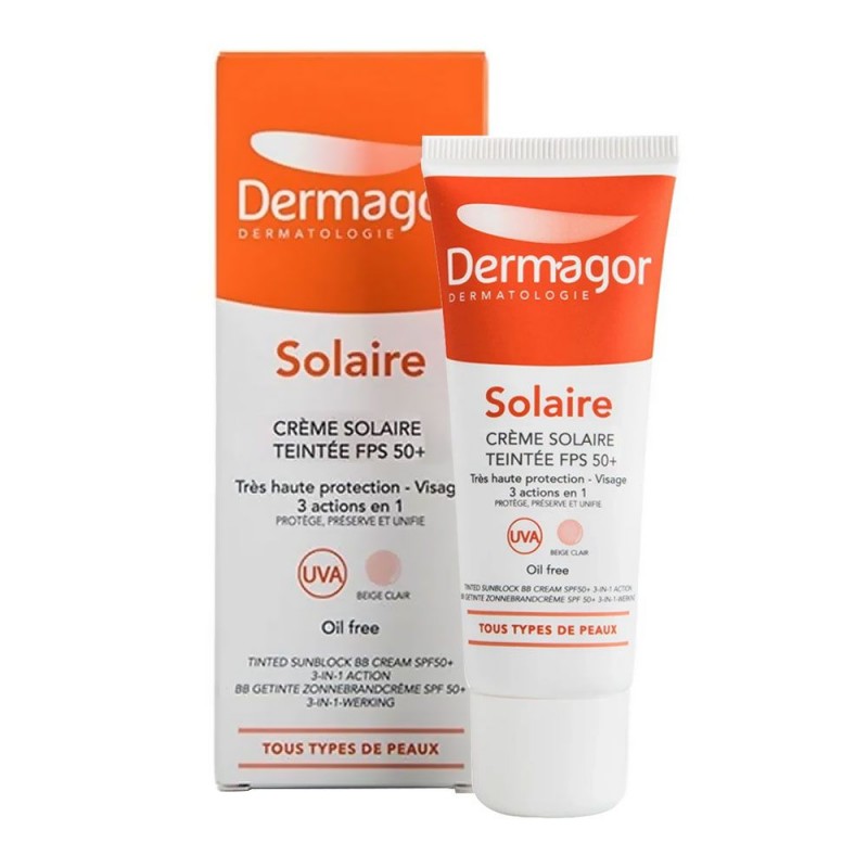 ضد آفتاب  فاقد چربی 3 در 1 +SPF50 درماگور(رنگی)